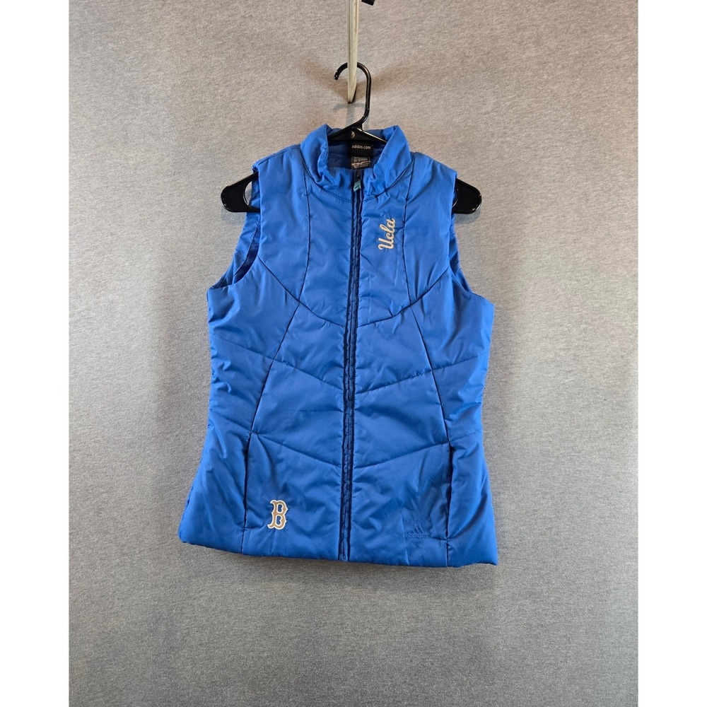 Adidas UCLA Bruins Puffer Vest Women Medium Blue Quilted Full Zip Collegiate